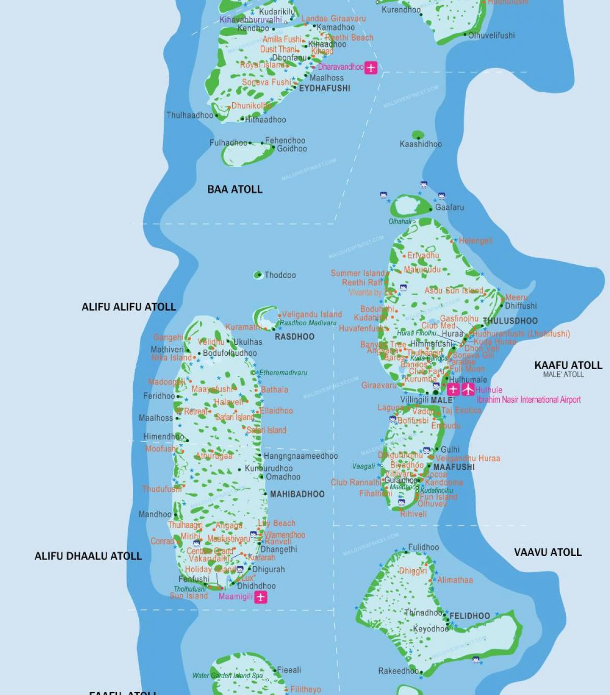 maledivy island mapa umiestnenia