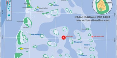 Mapa ari atoll maledivy