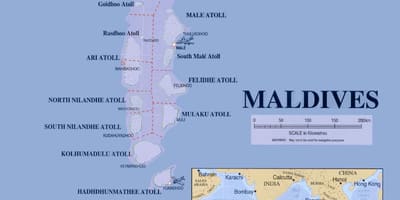 Maledivy trajekt trasy mapu